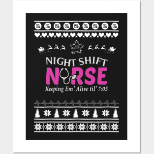 Merry Christmas Nurse Posters and Art